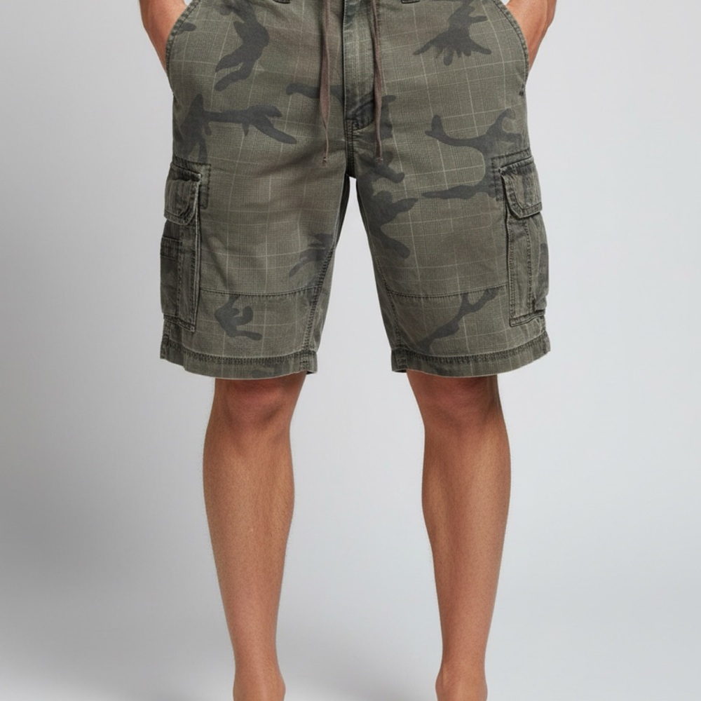 Champs Men's Green Camouflage Cargo Shorts
